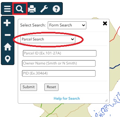 Image of typical Search panel